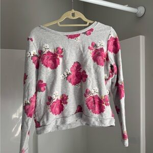 Floral Gray and Pink Sweatshirt